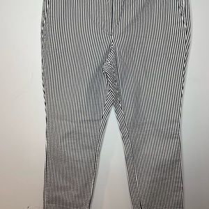 J.Crew Women’s Size 10 Chino Blue And White Striped Zippered Pockets